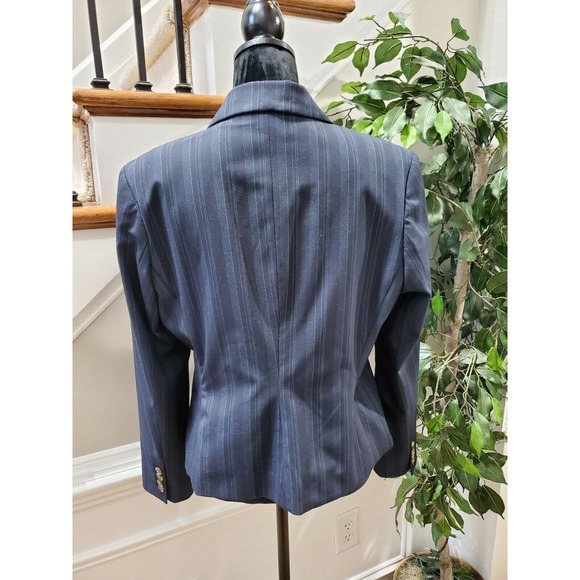 Isaac Mizhari Women Blue Lined Polyester Three Buttons Single Breasted Blazer 14 - Picture 5 of 12
